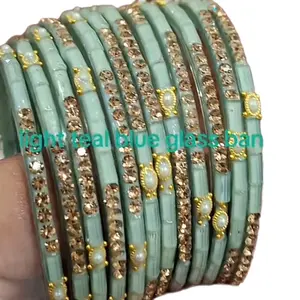 Women's Glass Bangle Sets - 12 Different Colors