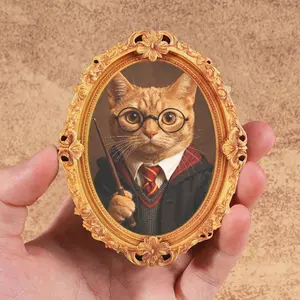 Funny Cat Refrigerator Magnet, Mini Frame Magnet, Small Decorative Art, Ideal for Living Room, Dining Room, Kitchen, Bedroom, Great Holiday Gift