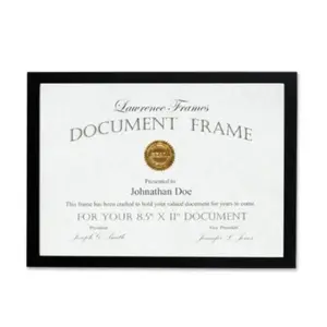 212 MAIN 8.5x11 Rectangular Black Wooden Photo Frame - ½" Molding, Gallery Collection, Home Decor Wall Frame, Individually Boxed