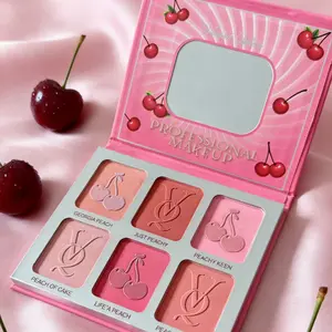 6-color multi-functional facial blush palette with velvety matte texture. Natural skin-friendly shades work as contour and rouge. Creates soft nude makeup, perfect for daily commute and casual looks. Everyday Cosmetics Makeup