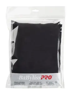 BaBylissPRO Professional Black Barber Cape – Waterproof, Lightweight & Embroidered Logo (Model BBCAPEMB)