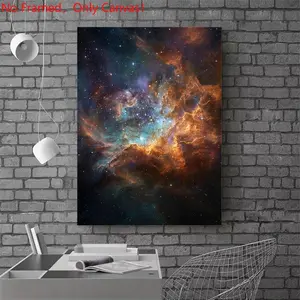 1 piece/set frameless canvas painting print poster, Space landscape Fantasy art，Nebula Space Cloud with Stars，a perfect gift for Universe loves, ideal gift for bedroom, living room, dorm hallway, kitchen, mural, wall decoration, room decor