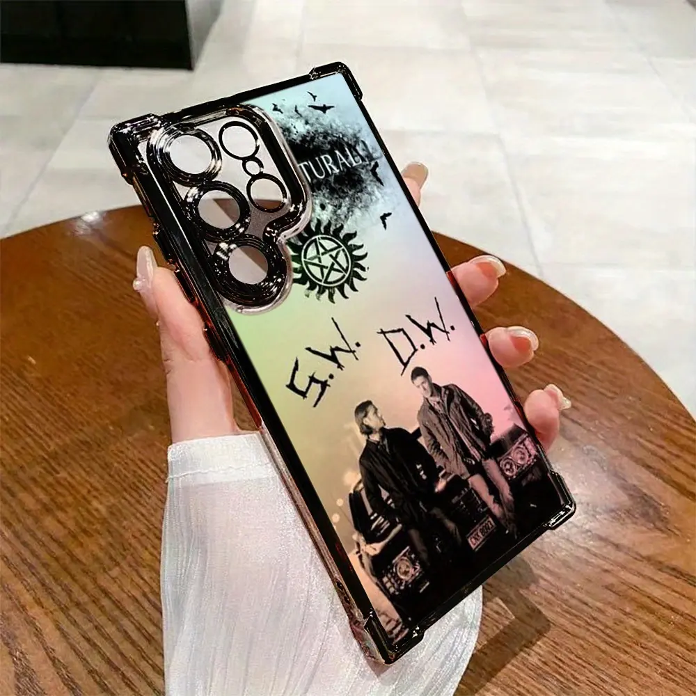 S-Supernatural TV Design Phone Case for Samsung Galaxy S25-S24-S23-S22-S21 FE Ultra Plus 4G/5G Devices, Transparent Soft Handle Phone Accessory with Drop-Proof Back Cover, Multi-Model Fit
