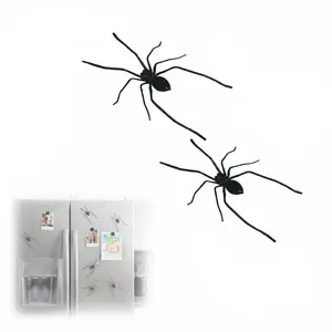 2PCS 3D Spider Fridge Magnet Stickers, Realistic Spider Magnets, Refrigerator Decorating Magnet - Removable Magnetic Decals for Refrigerator, Indoor Outdoor Decor, Home Decals Halloween Decor