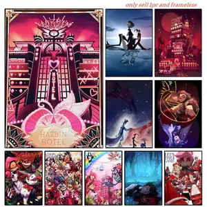 Cartoon H-Helluva Boss Terror Poster Sticky Wall Art Printing Waterproof Vintage Design Artistic Modern Aesthetic Home Living Bedroom Decor Trendy Room Decoration Gift Durable High Quality