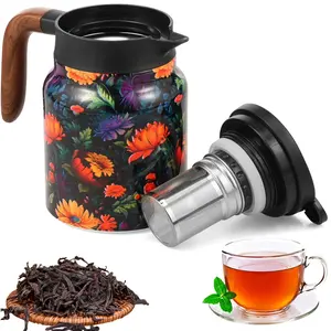 800/1000 ML Thermal Teapot Stainless Steel Insulated Tea Pot with Infuser Large Capacity Tea Kettle for Home Office Hot Beverage