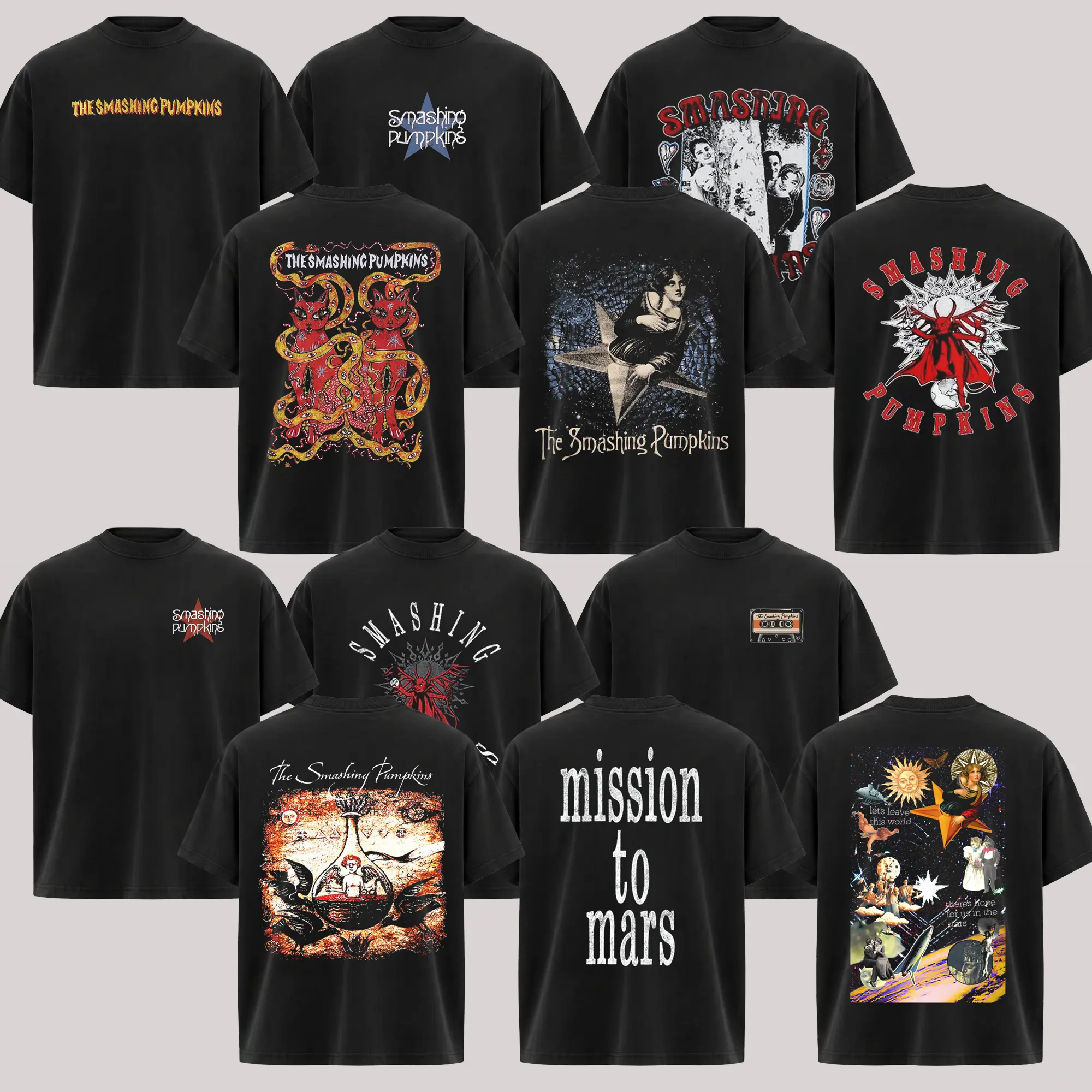 [Collection] Vintage The Smashing Pumpkins Band Short-Sleeve Crewneck Comfort T-Shirt, Alternative Band Merch, 90s Vintage Grunge Graphic Tee, Summer Streetwear Outfit, Gift For Him, Gift For Friend