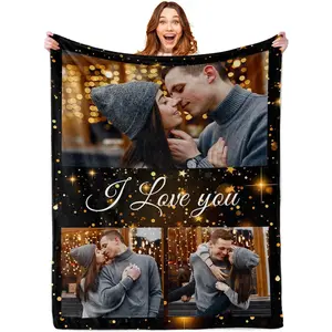 Ships Next Day Blanket with Picture Customized Banket Throw Customizable Photo Customize Gifts for Mom Dad Girlfriend Boyfriend Wife Husband Her Him