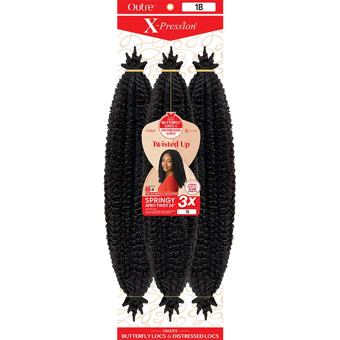 Springy Afro Twist Crochet Weave Hair, 24 Inch Synthetic Hair Braids, Pre-Separated and Pre-Fluffed Extensions for Women