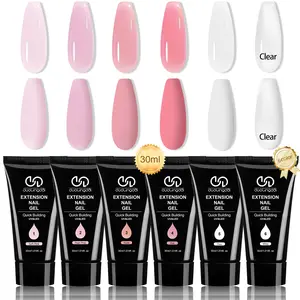 Duolingdai Nail Gel Extension Glue, Odorless Semi-Permanent Nail Enhancer, 3D Carving and Rhinestone Adhesive, DIY Home Art, Beginner Friendly, Poly Extension Gel