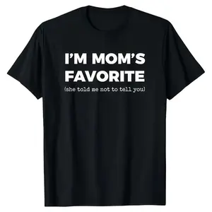 Cotton Funny Moms Favorite Son Daughter I'm Mom's Favorite T-Shirt Golf Gift for Men and Women Summer Wear