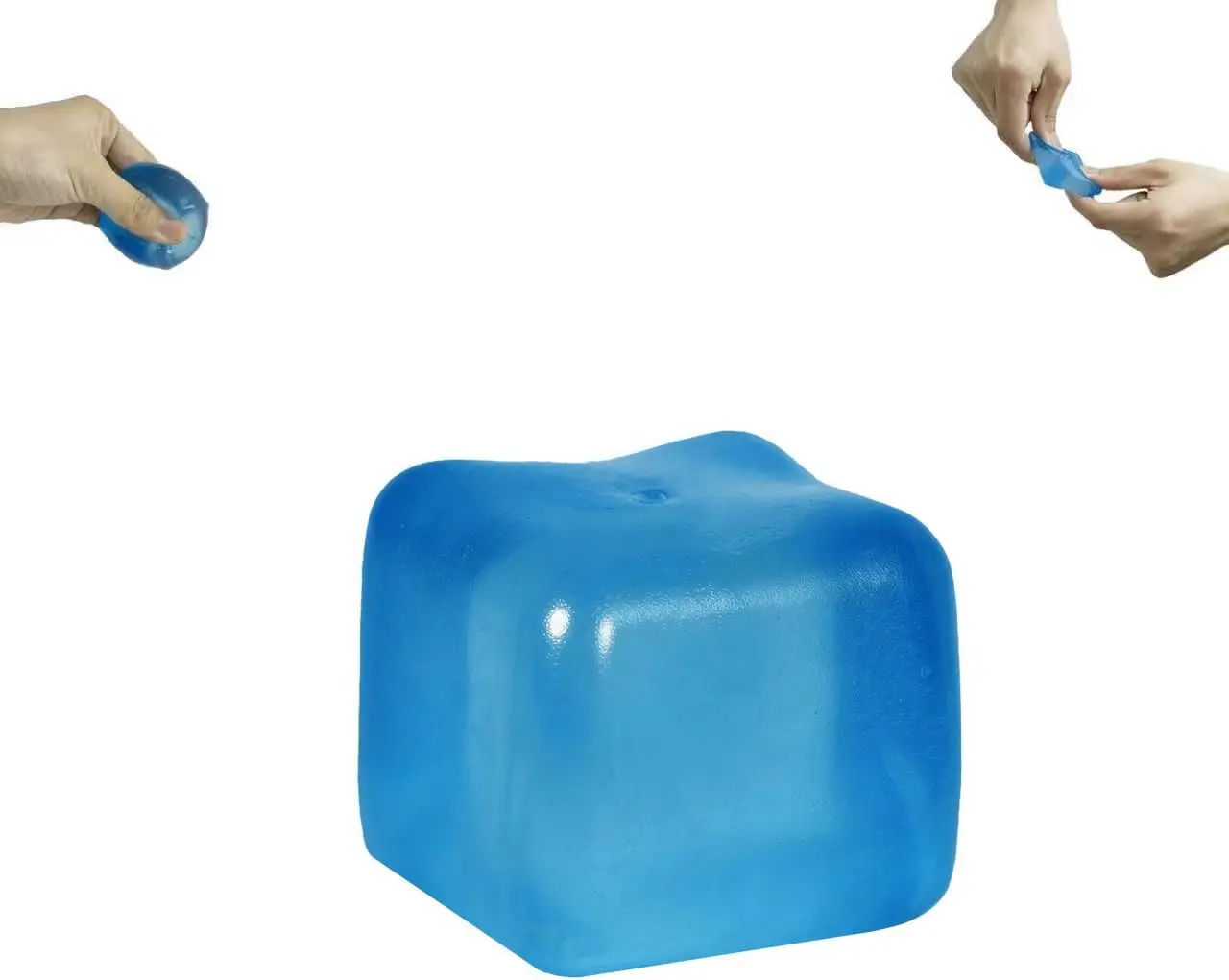 Halloween Fall Gift Gel-Filled Ice Cube Squishy Toy – 1.38 Inch Slow-Rising Sensory Squeeze Cube for Kids Ages 3+ & Adults, Mini Desk Fidget Toy for Party Favors & Classroom Rewards (Blue)