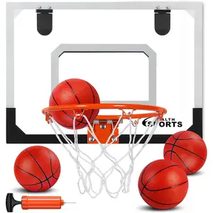Mini Basketball Hoop Indoor with Scorer and , Indoor Basketball Hoop Over The Door with Colorful LED Lighting,  Basketball Set for Boys Girls   6 7 8