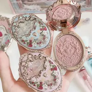 Flower Knows Strawberry Rococo Series Embossed Blush Natural Waterproof Anti-sweat Brightening Skin Tone Contouring Cheek Tint