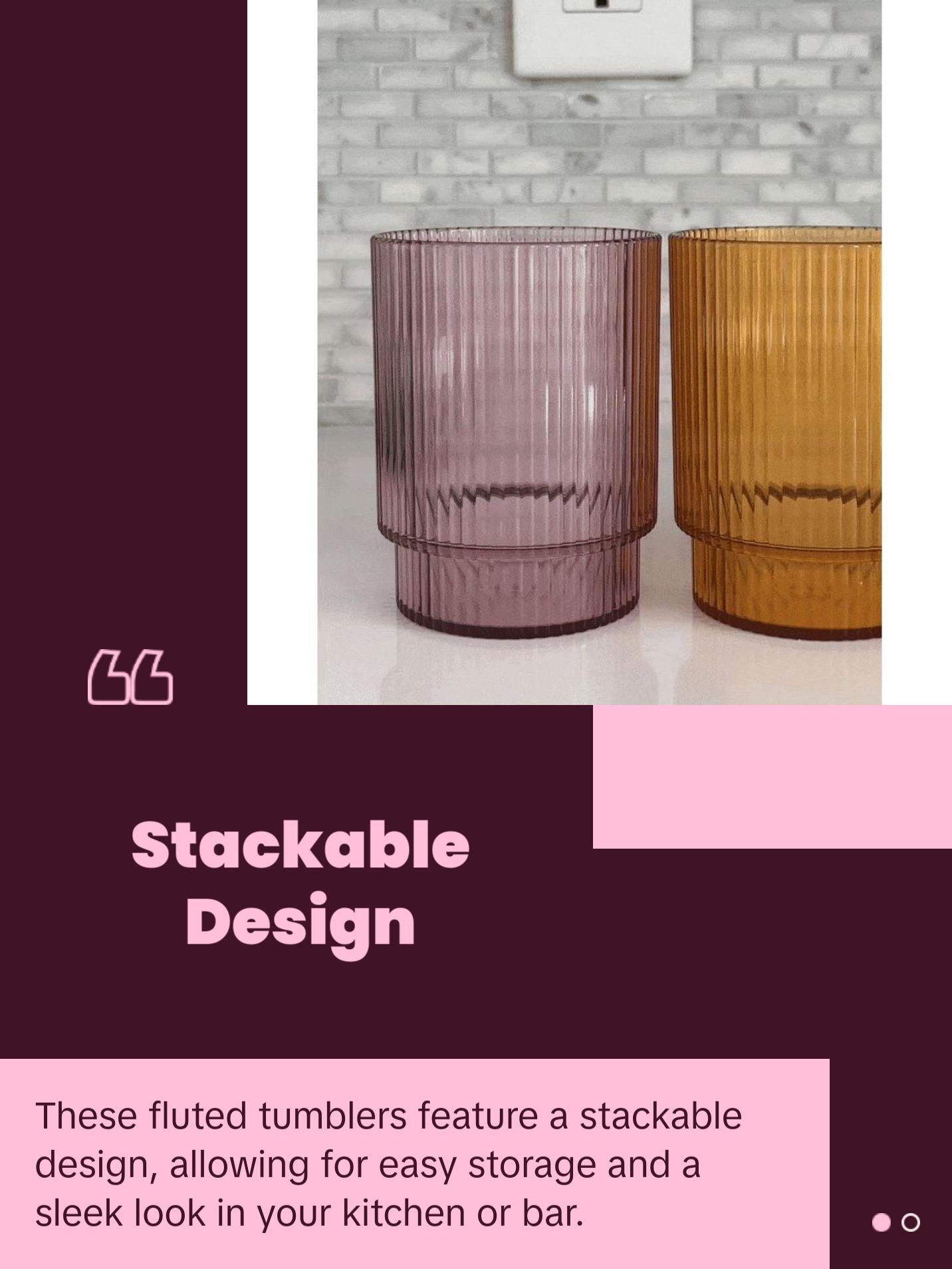 RESERVE 12oz Fluted Tumbler - Mixed Color Set