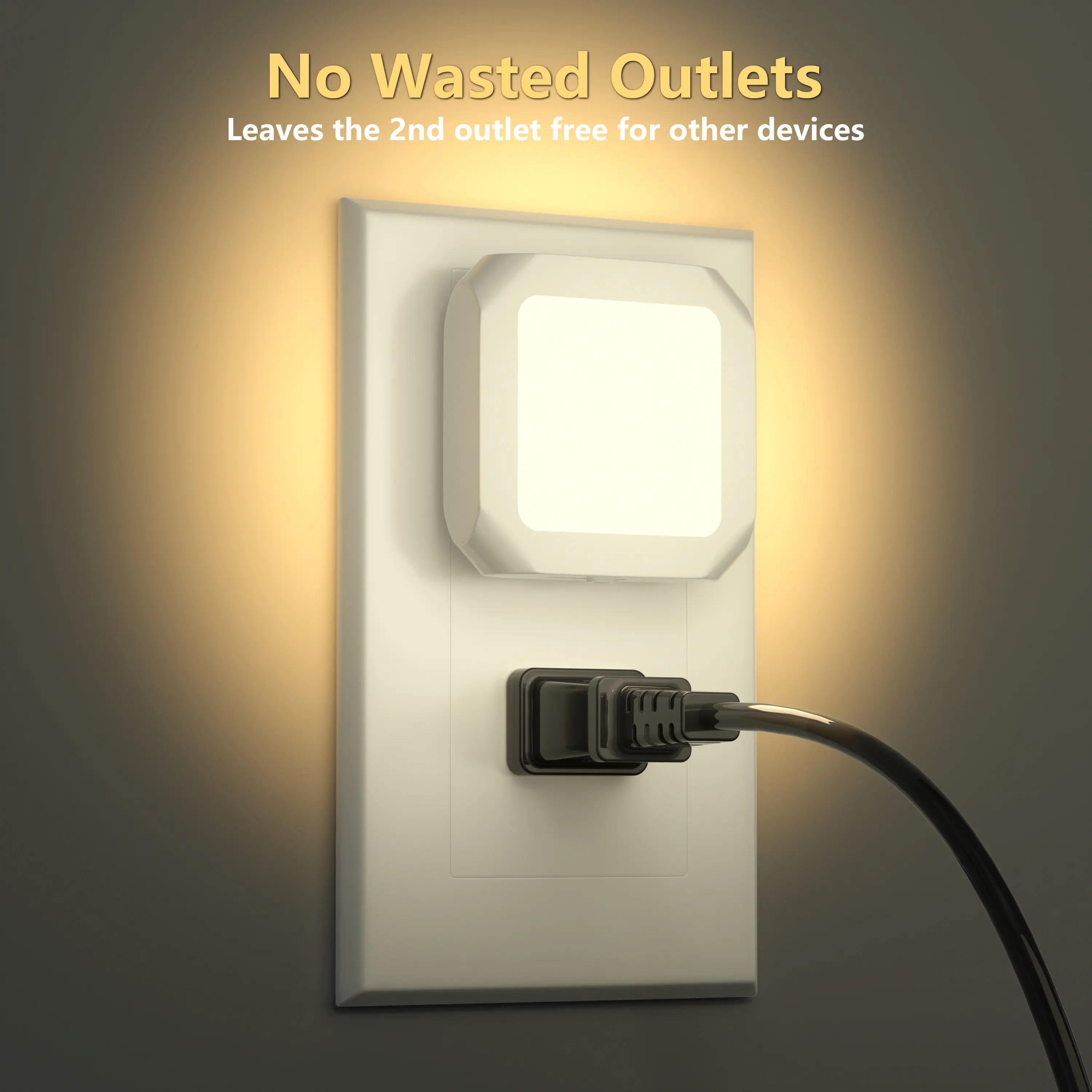 4 Pack Night Lights Plug into Wall, Dusk to Dawn Nightlight Led Night Lights for Bedroom, Bathroom, Hallway Warm White Home Lighting