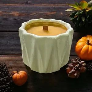 Magical Scent & Glow Co. Beautiful Autumn Wood Wick Candle with Cedar, Spearmint, and Pine - Ornaments, Decor