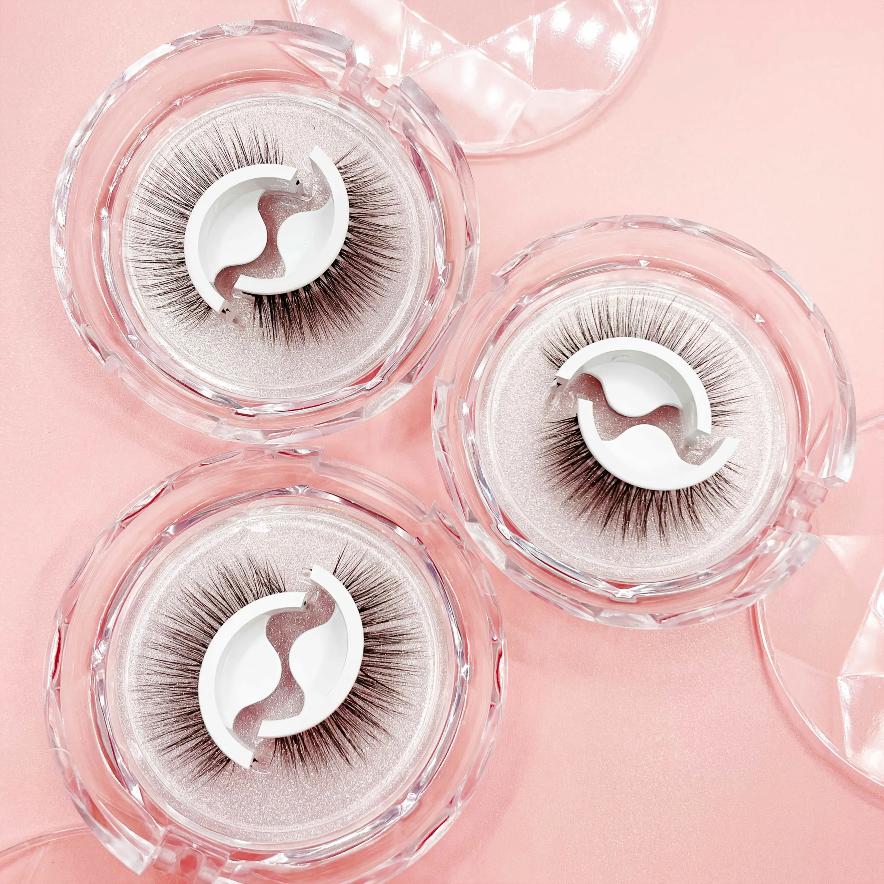 3Pairs/5Pairs Self-Adhesive Strips False Eyelashes & Adhesives, No Glue/Skills Required, Makeup Thick Lashes with Fairy Hair, Reusable Elongating Style for Beginners, Multiple Packs, Elongated, Natural-Looking False Eyelashes & Adhesives
