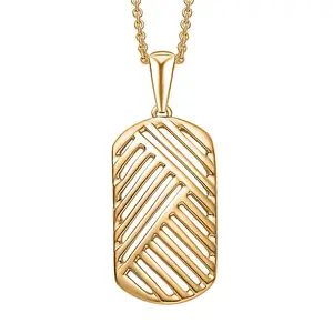 Linear Geometry Pendant Necklace in 10K Yellow Gold 2.85 Grams 20 Inches Christmas Gifts