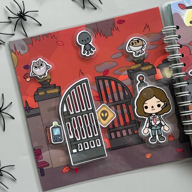 Halloween activity book, busy book, educational paper dress up dolls, toddler paper doll house, lulu printable paper dolls