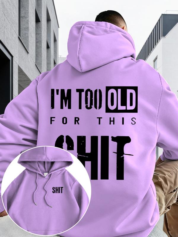 Men's Fall Winter Hooded Sweatshirt, Emotion Style Print, Casual Fitted Design, Drawstring Pocket, Warm Multi-Color Options