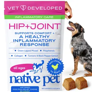 Native Pet Pain Relief for Dogs - Collagen for Dogs Promotes Joint Health, Reduce Inflammation & Stiffness - Senior Pup Joint Supplement - Natural Pain Reliever for Active & Aging Pets