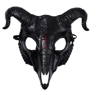OIDEA Goat Mask Halloween Full Face Costume Mask Scary Demon Animal Mask for Adults Carnival Cosplay Party Prop