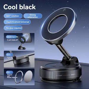 Super Folding Magnetic Car Mobile Phone Holder, Vacuum Suction Cup Rotates 360 ° Strong Magnetic Attachment Seat, Multi-Angle Omni-Directional Adjustment Suitable for Cars, Desktops, Walls