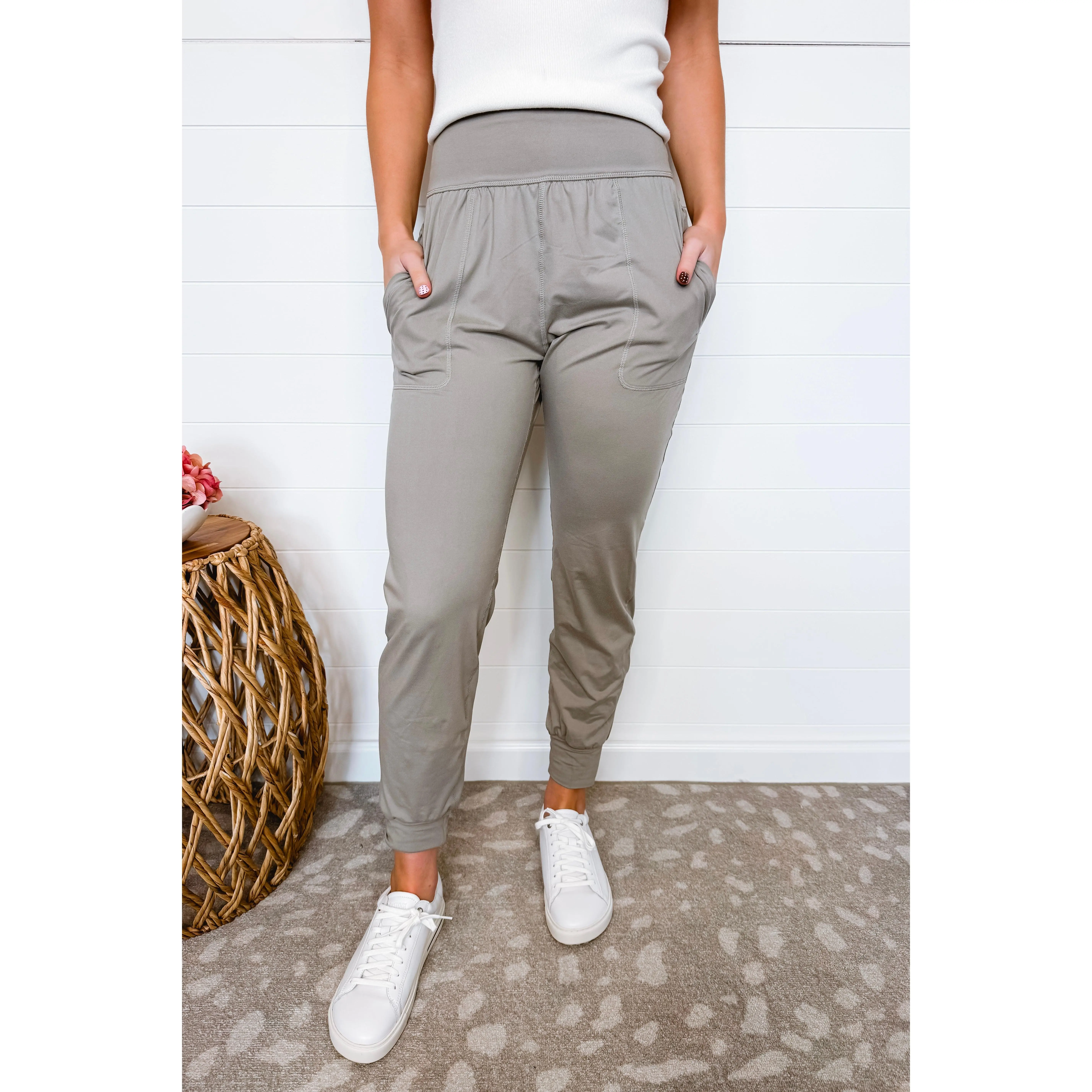 Taylor High Waist Butter Soft Joggers - Stone Taupe