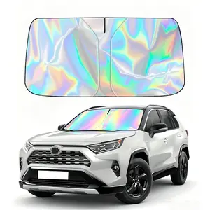 Car Windshield Sun Shade - Outside Use Sunshade for Car, Foldable Reflective Anti-UV Heat Blocker, Double Thickened for Sedan SUVs, Car Accessories & Stuff front window fathersdaygiftideas