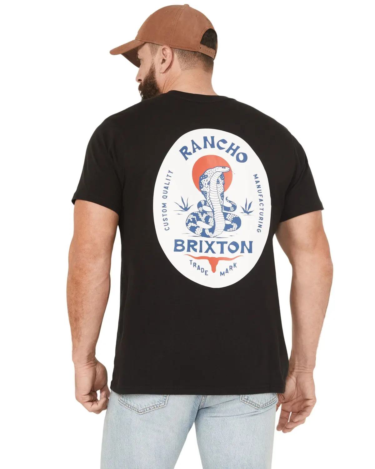 Brixton Men's Men'S Boot Barn Rancho Short Sleeve Graphic T-Shirt - 17396-Black
