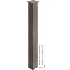 VEVOR Mailbox Post, 43" High Mailbox Stand, Bronze Powder-Coated Mail Box Post Kit, Q235 Steel Post Stand Surface Mount Post for Sidewalk and Street Curbside, Universal Mail Post for Outdoor Mailbox