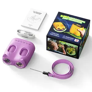 Microscope Telescope 2-In-1, Dual Mode Handheld Magnifier, 3-1000m Telescope, 2.0 Inch Screen, Portable Science Kit, Camera Function