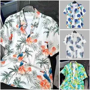 Unisex Hawaiian Shirt  Tropical Floral Print Button Up Shirt for Men & Women Summer Beach Vacation Casual Aloha Shirt Outfit 2026