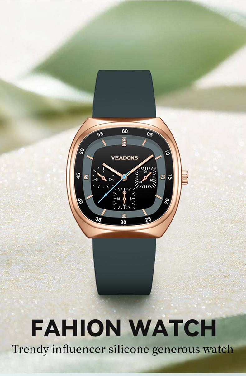 Fashion Watches Casual Stylish  Open Dial Watch  Silicone Strap, Waterproof & Luminous, Perfect for All Occasions Also ideal as a Mother's Day gift for your wife and mom.