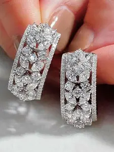 1 Pair Glamorous Cubic Zirconia Stud Earrings High Quality Earrings Ear Studs For Women For Wedding Engagement Anniversary Party Jewelry Valentine's Day Gift