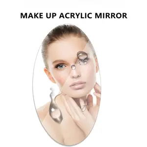 2pcs Oval Mirror Stickers, Acrylic Lens, 3D Self-Adhesive Flexible 2mm Thick DIY Wall Decor, Suitable for Doors, Closets, Bathrooms, Home Use