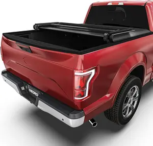 YITAMOTOR 5.5 ft Soft Tri-fold Truck Bed Tonneau Cover Compatible with 2022 2023 2024 2025 Toyota Tundra(Excl.Trail) 5.5 ft Bed with Deck Rail System Car Protector Vehicle