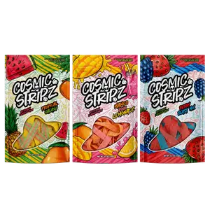 Sour Belts Candy Variety Pack 3 Bags - Cosmic Stripz Galactic Trio | Strawberry Blue Raspberry, Mango Pink Lemonade, Tropical Pineapple Mango Watermelon 4.4oz Resealable