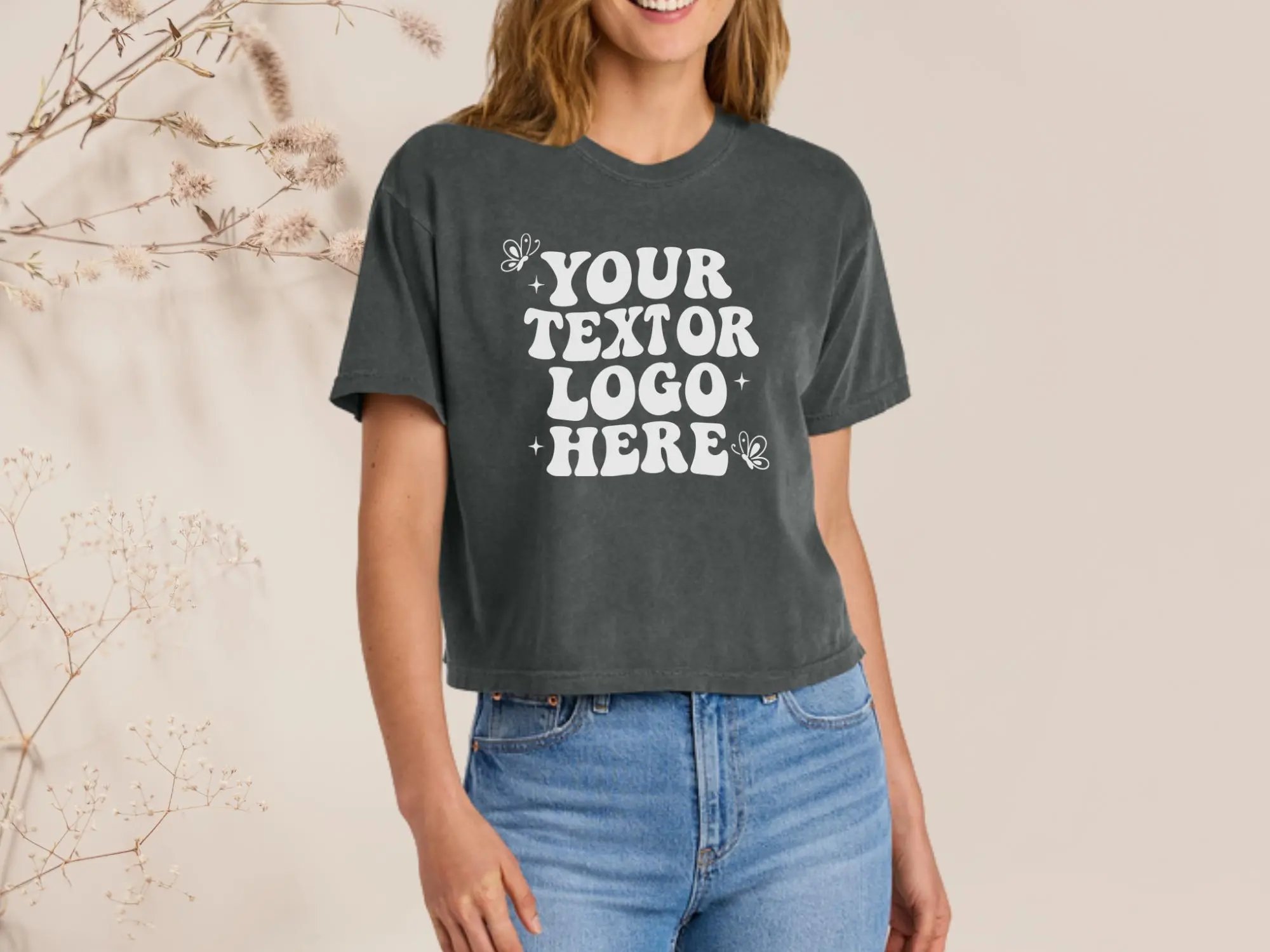 Custom Comfort Colors Boxy Tee For Women Personalized Heavyweight Garment Dyed Oversized Shirt Custom Text Graphic Shirt Gift For Her