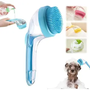 Pet Bath Brush 2025 New Dog Bath Scrubber for Long & Short Haired Dogs Cats Grooming Massage Shower Tool Blue
