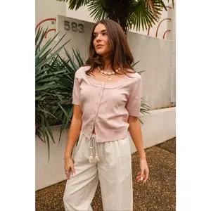 Bailey Mauve Pink Short Sleeve Cardigan