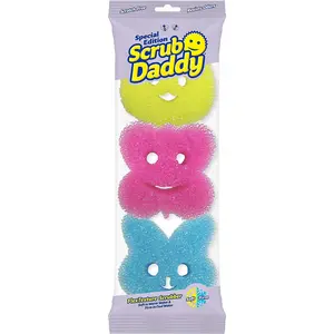 Scrub Daddy Special Edition Spring - Scratch-Free Multipurpose Dish Sponge - BPA Free & Made with Polymer Foam - Stain & Odor Resistant Kitchen Sponge (3Ct) Scrub Daddy
