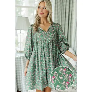 NURSING COLLECTION: It's All True Green Medallion Dress
