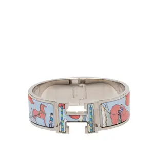 Pre-owned HERMÈS Zinc Alloy Small Leather Goods Clic Clac H PM Bracelet