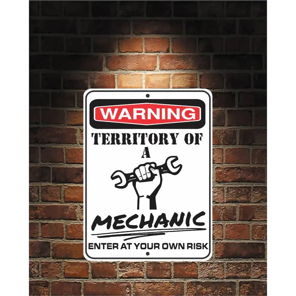 Industrial Rectangular Aluminium Territory Sign - 8x12 in Pre-Drilled Holes Metal Plaque, Black Indoor Wall Decor for Home Supplies, Indoors