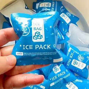 100pcs Mini Self-Sucking Ice Packs, Disposable No-Refill Refrigeration Pouches, Ideal for Shipping and Air Travel Cooling