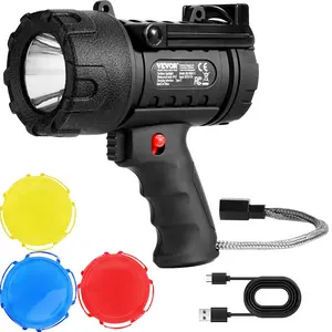 VEVOR Super Bright Rechargeable Spotlight Flashlight 1000LM Searchlight, Two Version