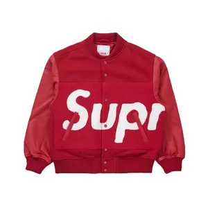 Supreme Men's Big Logo Chenille Varsity Jacket Red, from StockX
