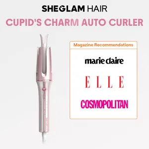 【Leah Ketab's Pick】SHEGLAM HAIR Automatic Curling Iron 1/1.25 Inch, 3 Temp, 2-Way Rotation, Anti-Scald & Anti-Tangle, Auto Shut-Off, Swivel Cord Pink Styling Tool-Effortlessbeauty-Hairhack-Coachella-#Summervibes-mothersdaygift
